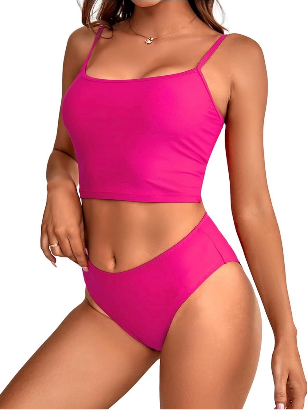 Women’s Magenta Two-Piece Tank Bikini - Unbranded